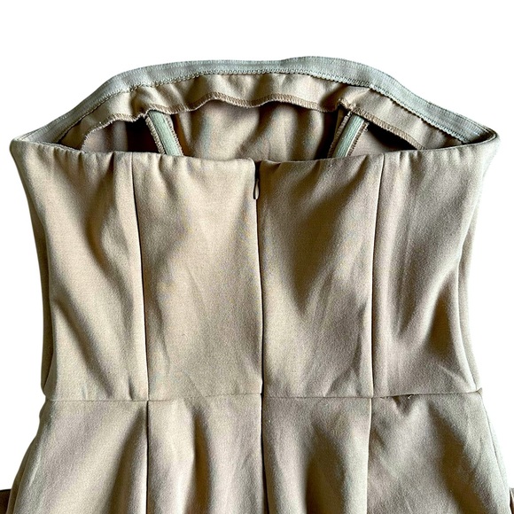 NEWPORT NEWS tan corset style strapless wide leg jumpsuit VINTAGE VIBES size 10 - Picture 5 of 6